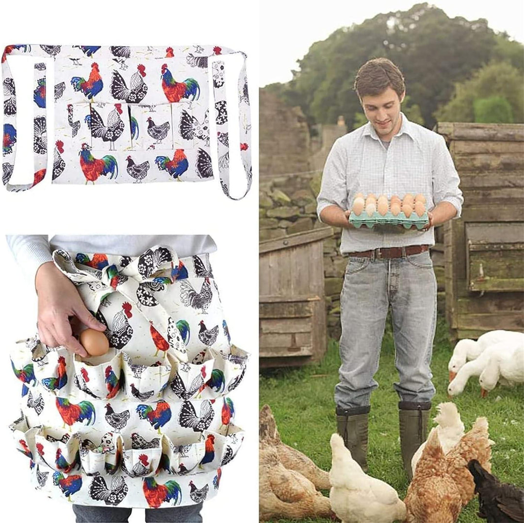 Egg Gathering Collection Apron, Poultry Farming Use, Chicken Duck Goose Egg Collecting Handy Tool, Multi Pocket Clothes, Egg Holding Apron, Chicken House Good Helper, Good Assistant