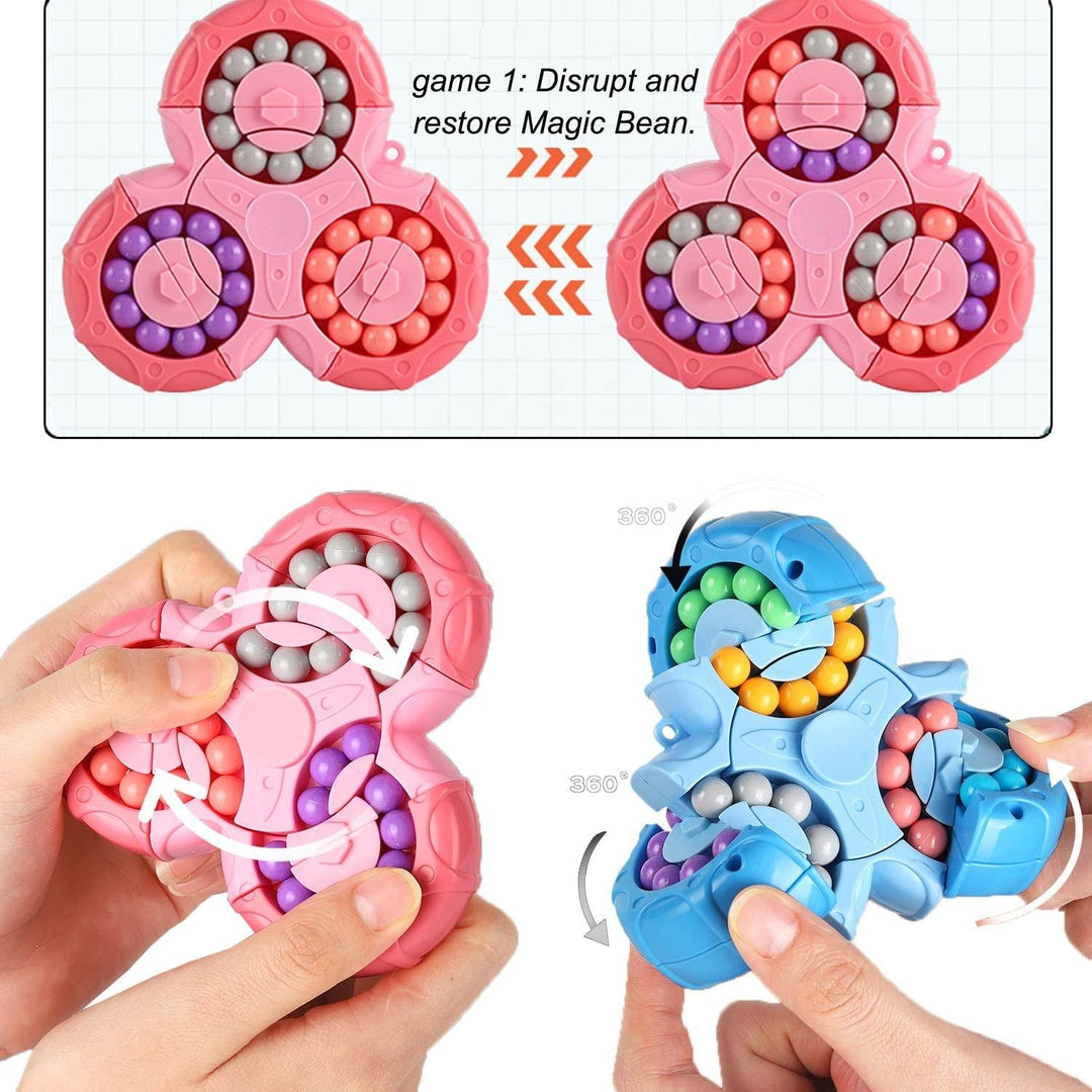 Magic Bean Rotating Brain Teaser Finger Puzzle Toy,Boys Girls Handheld Spinner