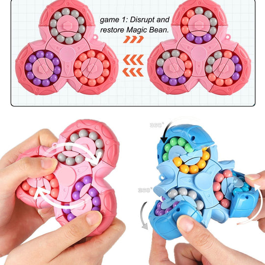 Magic Bean Rotating Brain Teaser Finger Puzzle Toy,Boys Girls Handheld Spinner (10 pack)