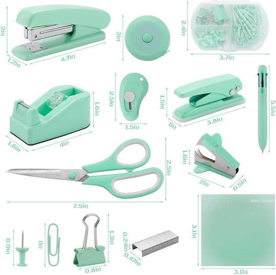 Desk Accessory Kit Cute Office Supplies Set Desktop Stapler Set