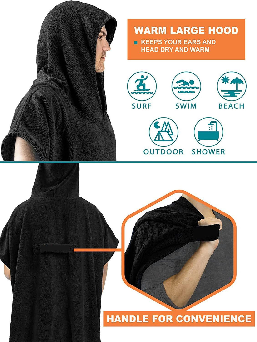 Changing Robe with Hood Quick Dry Microfiber Wetsuit Changing Towel with Pocket for Surfing Men Women(10 Pack)