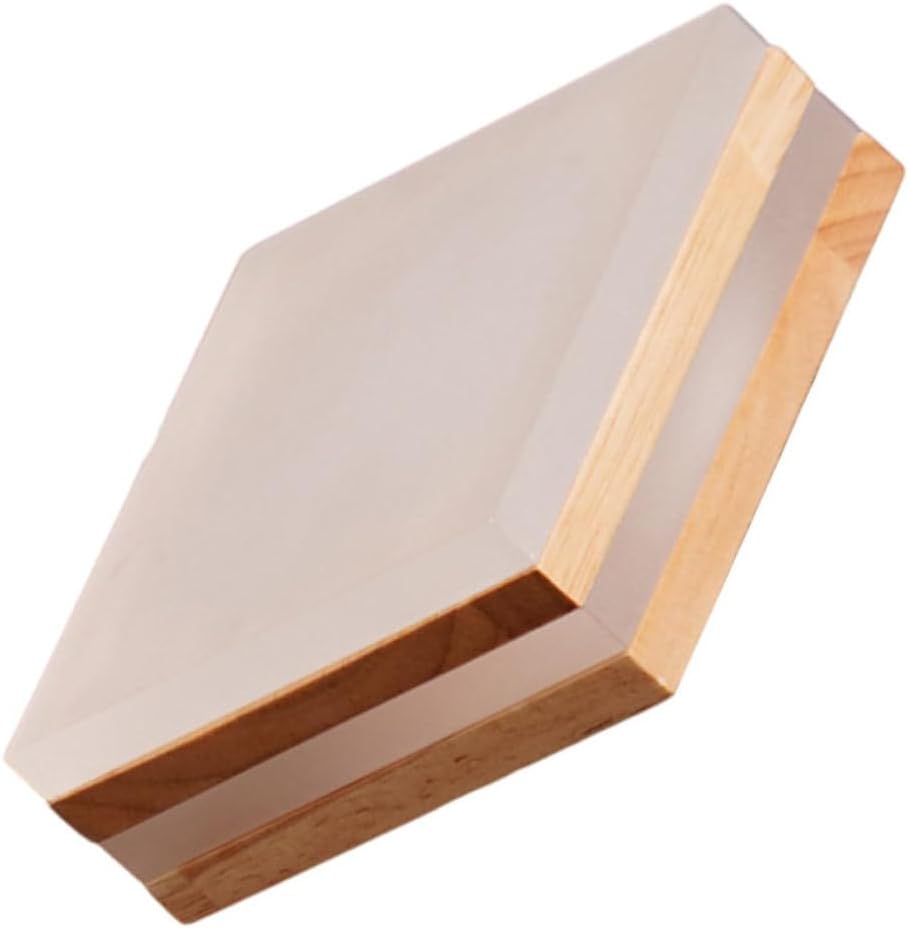 LED Square Bedise Table Lamp USB Acrylic Wooden Desk Night Light for Bedroom (MOQ 10 Pcs)