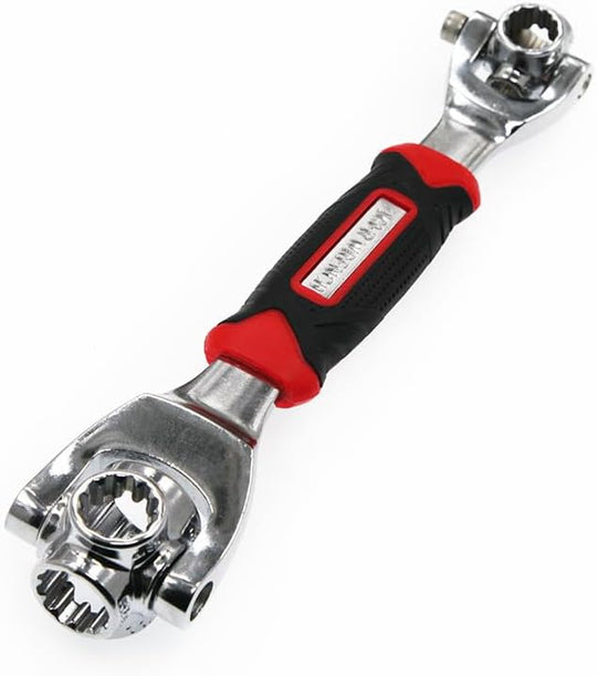 Universal Grip Wrench with 360° Rotating Socket Heads