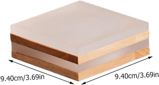 LED Square Bedise Table Lamp USB Acrylic Wooden Desk Night Light for Bedroom (MOQ 10 Pcs)