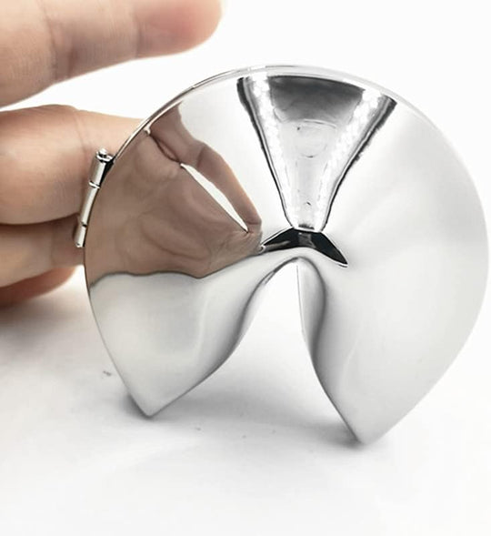 Metal Fortune Cookie Box With Message Slip Inside for Gifts and Home Decor (MOQ 10 Sets)