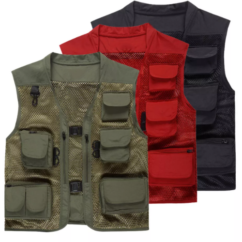 Comfort vest Safari Fishing Travel Photo Cargo Vest Jacket Multi Pockets