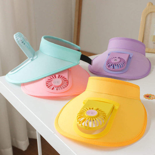 Sun Visor Hats with Fan & Portable Neck Fan Pack