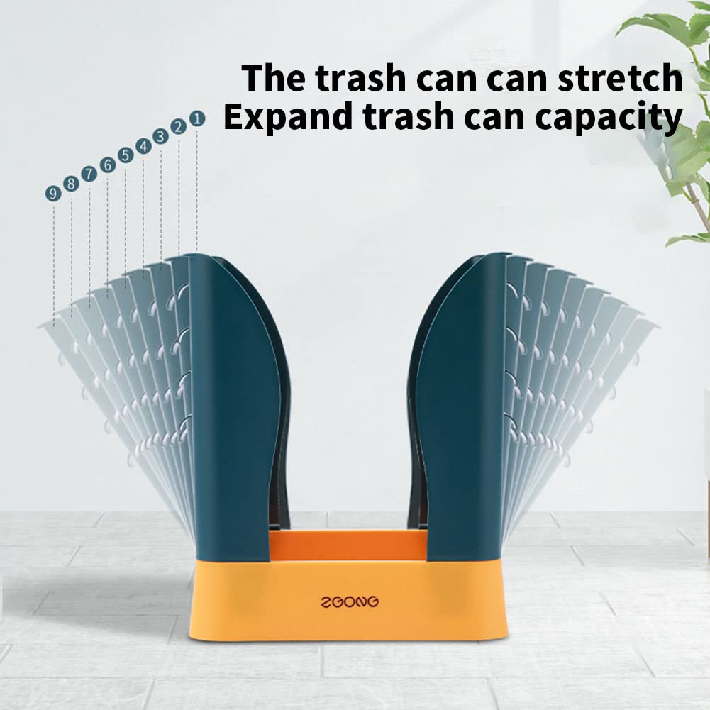 Plastic Small Trash Can, 9-Gear Adjustable Size Multifunction Garbage Can, Detachable Design Trash Bags Holder for Home, Office and Outdoor, Garbage Bag Not Fall Off(Bulk 3 Sets)