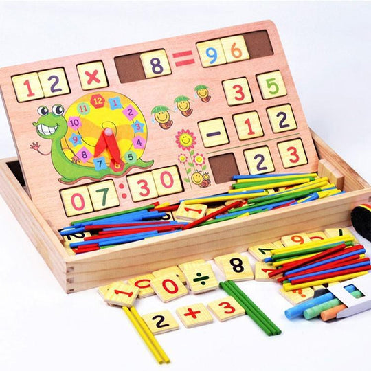 Montessori Baby Math Teaching Aids Multifunctional Math Operation and Drawing Box Learning Preschool Early Childhood Educational Toys