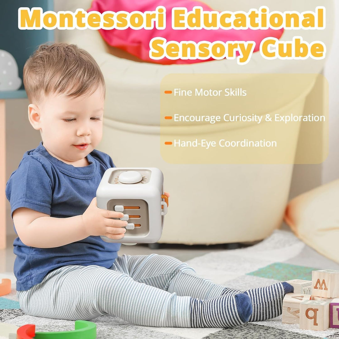 Busy Activity Cube for Fine Motor Skill Learning|Montessori Toys for 1 Year Old Boy Girl (10 Pack)