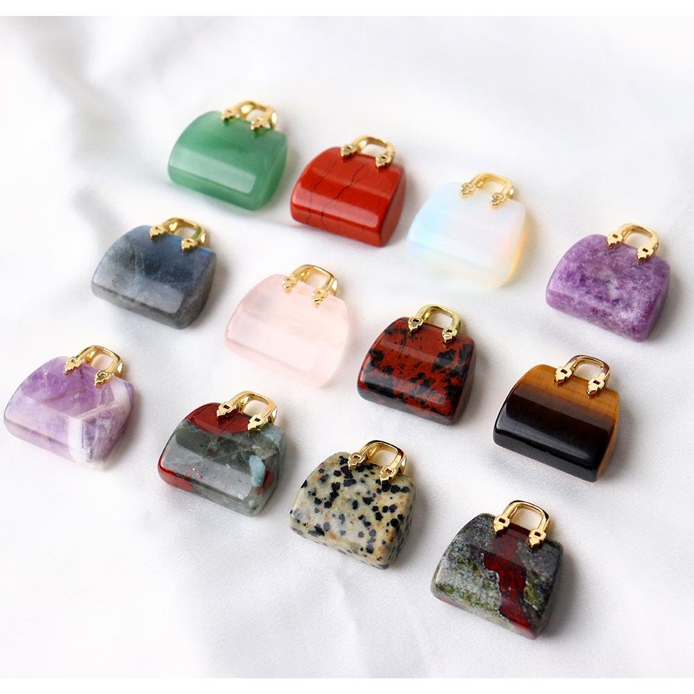 Chakra Stones Hand Carved Gemstone Healing Crystals Handbag Shaped