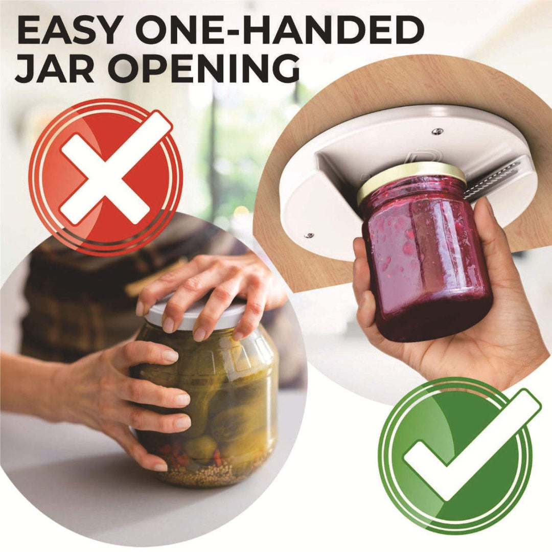 Under Cabinet Jar Openers for Weak Hands, Easy Grip, Arthritis jar opener, One Handed Gadgets & Bottle Opener (10 Pack)