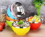 Multi Colored Double walled Insulated Metal Bowls (10 Pack)