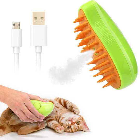 Self Cleaning Cat Steamy Brush for Massage Grooming Removing Tangled Loose Hair(Bulk 3 Sets)