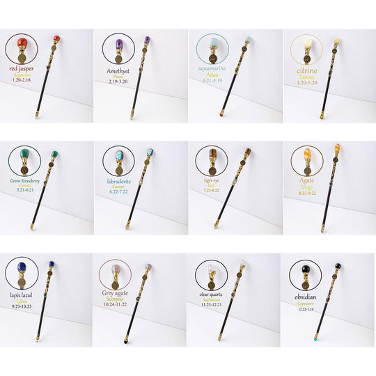 Natural Crystal Sagittarius Constellation Scepter 11.6 inches Magic Stick Handmade Design Cosplay Garment Accessory(Bulk 3 Sets)