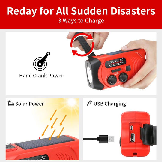 Earthquake disaster solar hand crank radio camping outdoor mini emergency survival kits(10 Pack)