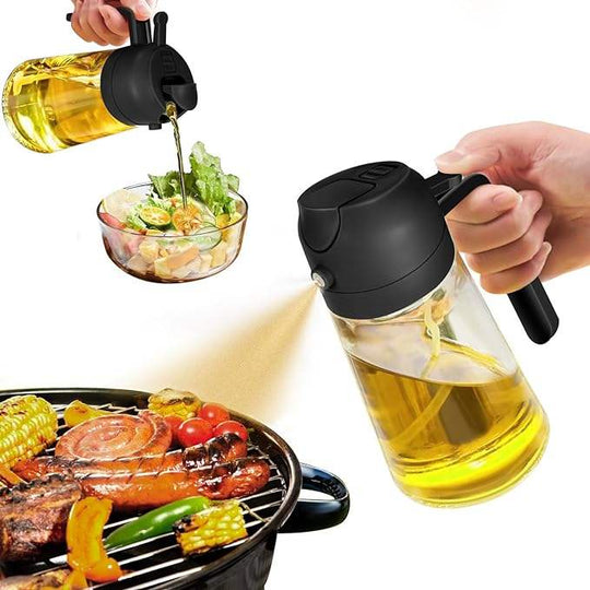 Oil Dispenser Bottle for Kitchen - 2 in 1 Olive Oil Dispenser and Oil Sprayer - 470ml(Bulk 3 Sets)