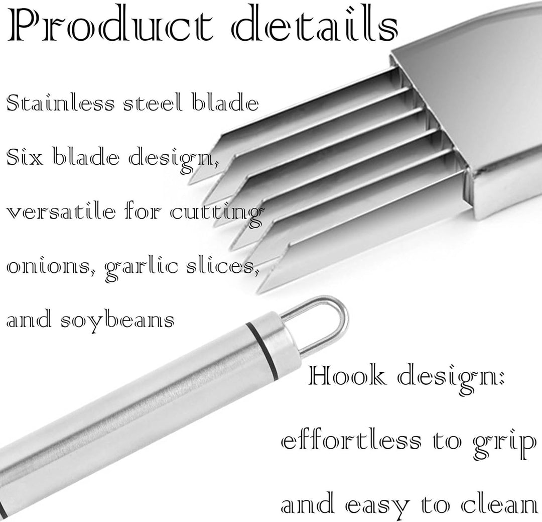 Kitchen Stainless Steel Onion Slicer Cutter Scallion Shredder Knife Vegetable & Fruit Tools