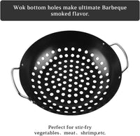 High Quality Round Grill Wok with Handle for Big Green Egg Veggie Basket BBQ Accessory Barbecue(10 Pack)