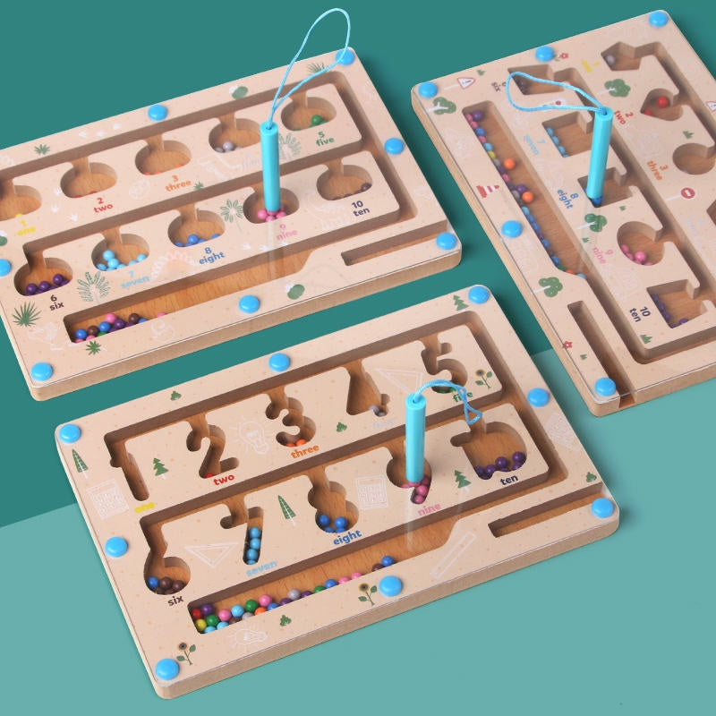 Maze Educational Game Color Number Montessori Education for kids 3-5 Year Old (10 Pack)