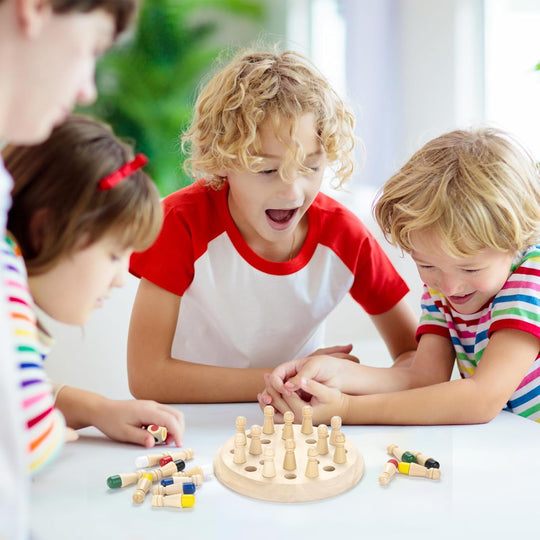 Wooden Memory Chess Matching Game: Family Board Games for Kids and Adults (10 Sets)