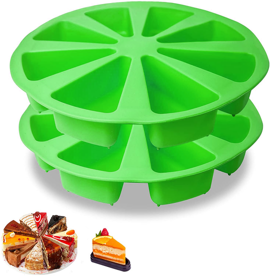 Silicone DIY Baking Molds Large 8 Cavity Silicone Scone Pan/Cakes Slices Mold/Triangle Cavity Cake Pan Pizza Slices Pan,Cornbread Mold And Soap Mould(Bulk 3 Sets)