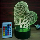 3D Illusion Lamp Color Changing with Remote Control Room Decor Gifts(10 Pack)