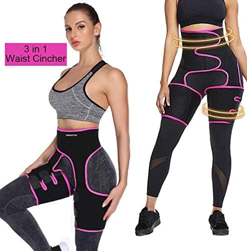 Three in one belt waist thigh trimmer waist trainer, Adjustable Body Shaper Thigh Trimmer Butt Lifter Slimming Elasticity Slimming Body Shaper Sport Workout Girdle Belt, High Waist