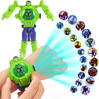 Super Hero Watch for Boys 21 Images Projector  3D Watch Wall Image Projector Smart Watch Digital Wrist Watch for Kids Boys 6-12 Birthday Gift(Bulk 3 Sets)