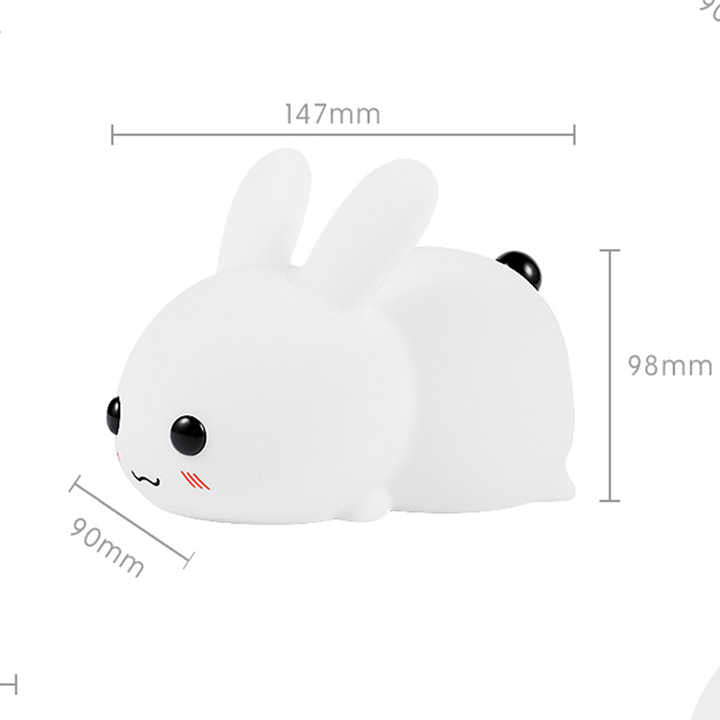 Perfect Gift Jade bunny Sleeping lamp light up silicone animal night light