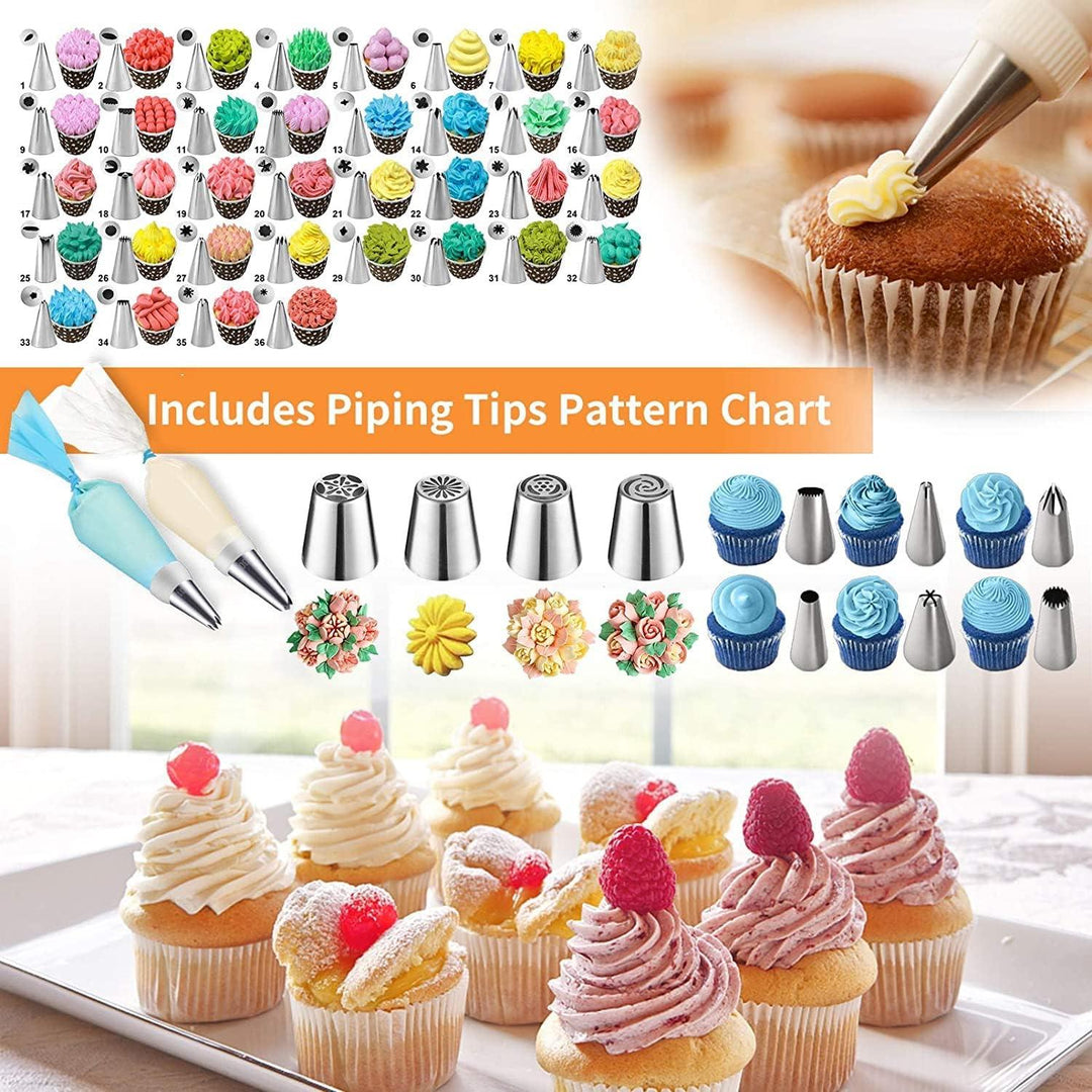 Professional Cake Decorating Tools Supplies Baking 236 Accessories with Storage Case Piping Bags and Icing Tips Set Cupcake Cookie Frosting Fondant Bakery Set