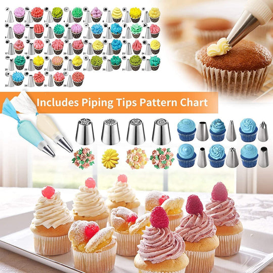 Professional Cake Decorating Tools Supplies Baking 236 Accessories with Storage Case Piping Bags and Icing Tips Set Cupcake Cookie Frosting Fondant Bakery Set(Bulk 3 Sets)