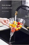 Multi-functional Funnel Drain Bowl Basket Kitchen Food Strainer