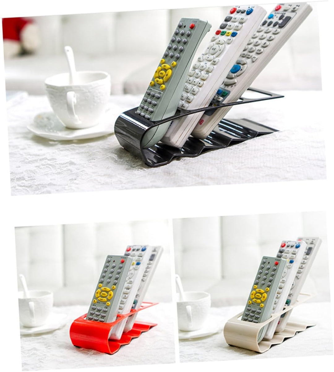 Four Grid Table Remote Controller Container Remote, Remote Holder for Table Tv Mounts Controller Holder Remote Tv Remote Holder Remote Rack Bracket