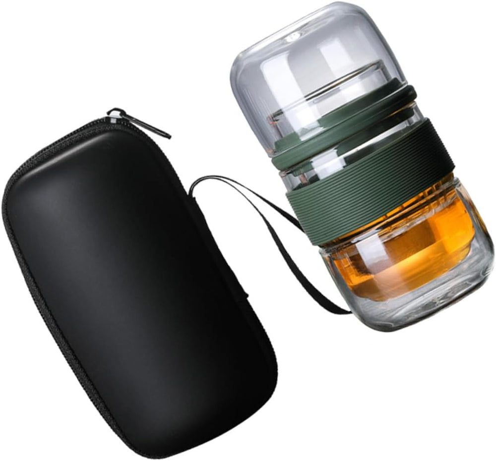 Portable Travel Tea Set with Carrying Case Glass Teapot and Infuser for Loose Leaf Tea (MOQ 10 Sets)