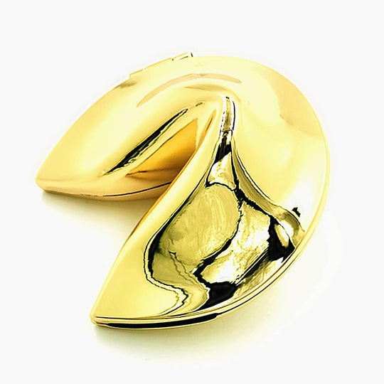 Metal Fortune Cookie Box With Message Slip Inside for Gifts and Home Decor (MOQ 10 Sets)