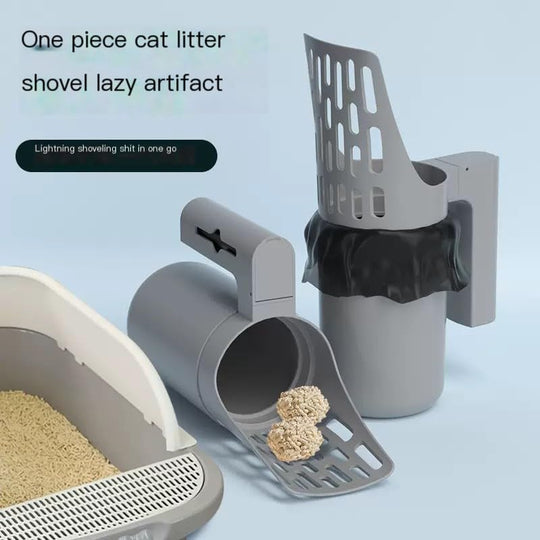Cat Litter Scooper with Trash Container,Portable Litter Scoop Holder