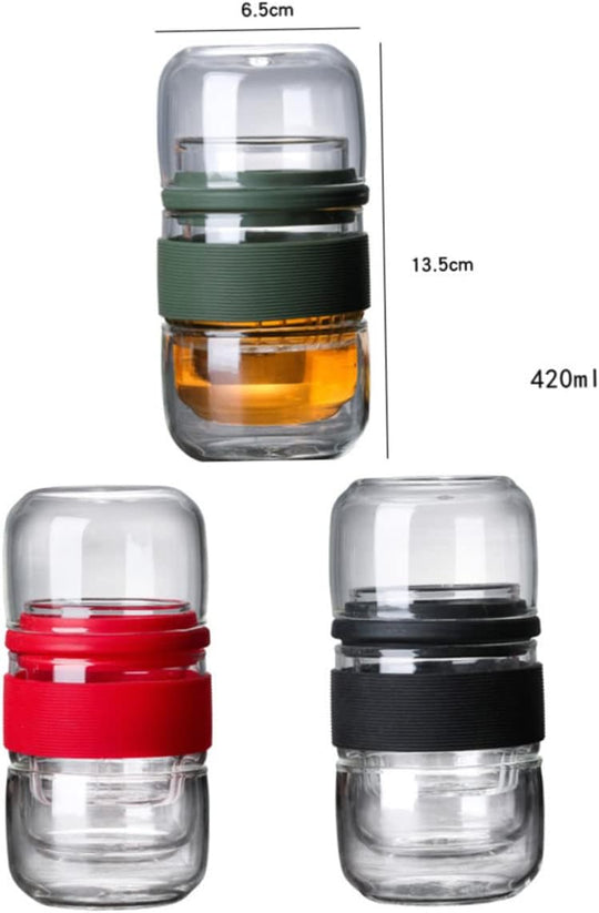 Portable Travel Tea Set with Carrying Case Glass Teapot and Infuser for Loose Leaf Tea (MOQ 10 Sets)