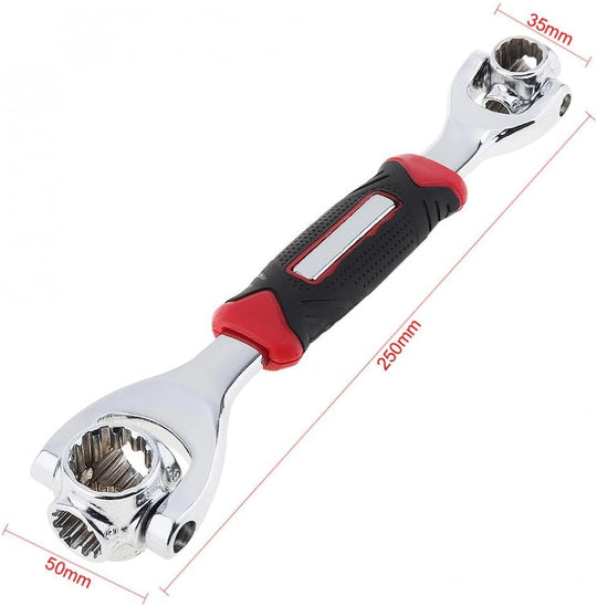 Universal Grip Wrench with 360° Rotating Socket Heads