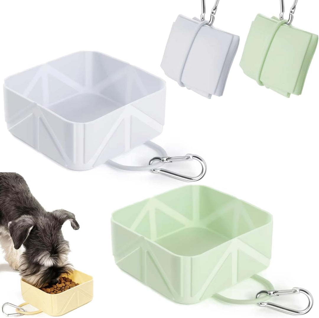 Portable Foldable Travel Bowls for Dogs & Cats, Expandable Food & Water Feeder for Hiking