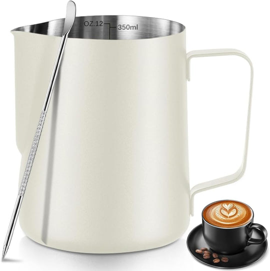 Stainless Steel Frothing Milk Jug with Latte Art Pen