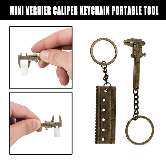 Portable Metal Vernier Caliper Straight Tooth Keychain Measuring Tools