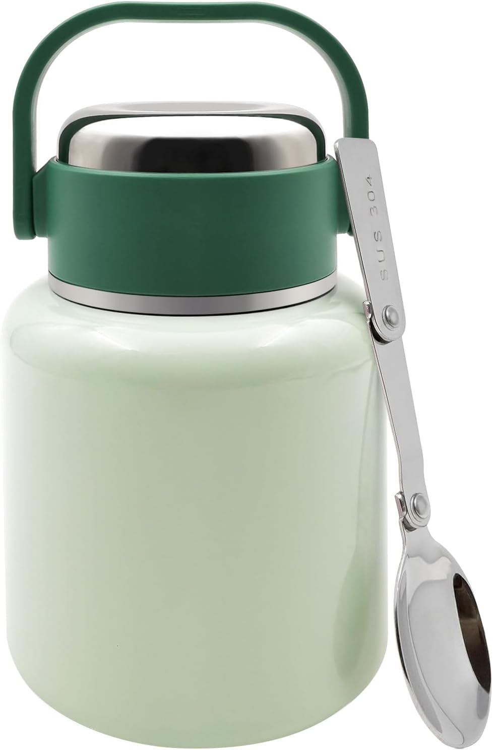 Vacuum Insulated Food Jar with Folding Spoon (MOQ 10 Sets)