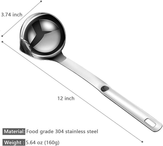 Stainless Steel Oil Separator Soup Ladle fat & Gravy (MOQ 10 Sets)