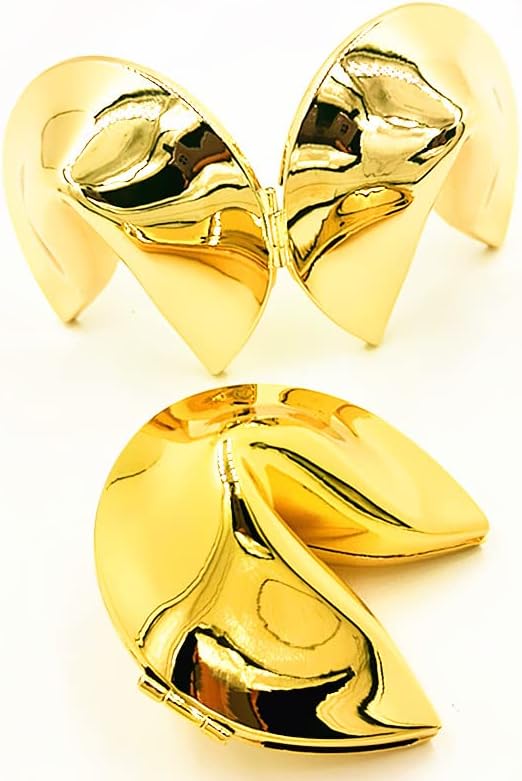Metal Fortune Cookie Box With Message Slip Inside for Gifts and Home Decor (MOQ 10 Sets)