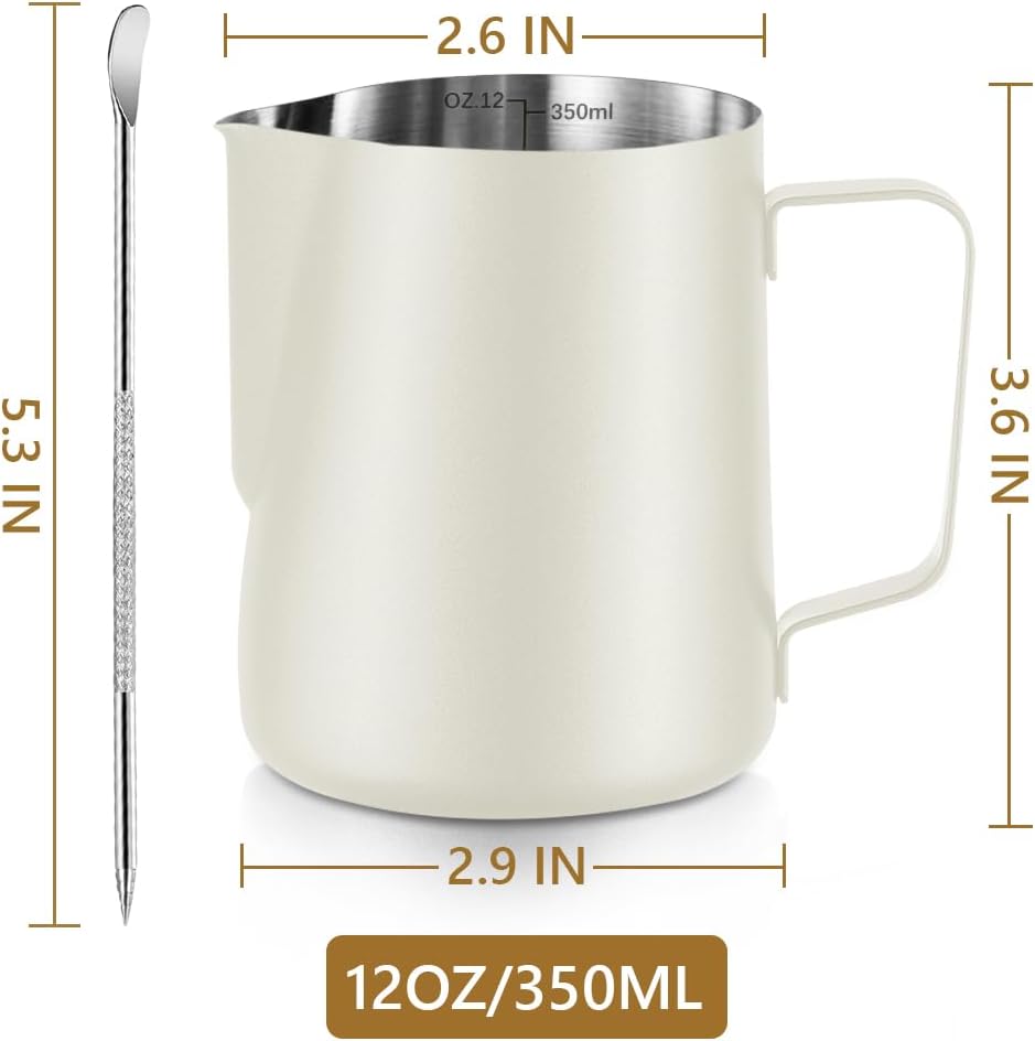Stainless Steel Frothing Milk Jug with Latte Art Pen (MOQ 10 Sets)