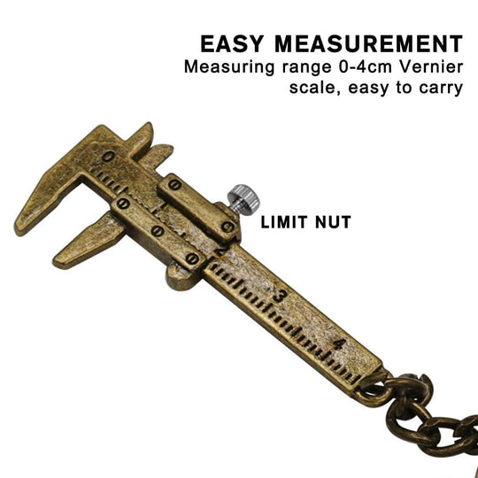 Portable Metal Vernier Caliper Straight Tooth Keychain Measuring Tools