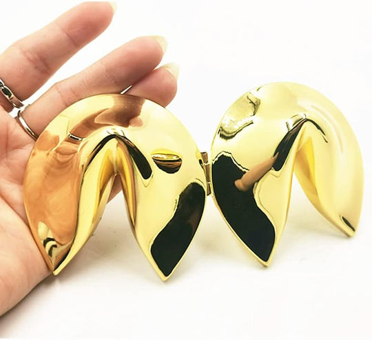 Metal Fortune Cookie Box With Message Slip Inside for Gifts and Home Decor (MOQ 10 Sets)