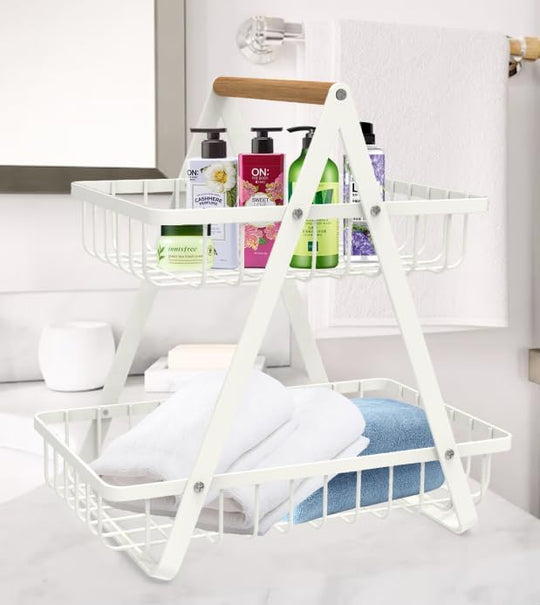 Countertop Fruit Basket,Portable Fruit Bowle for Kitchen Organizer 2 Tier Storage