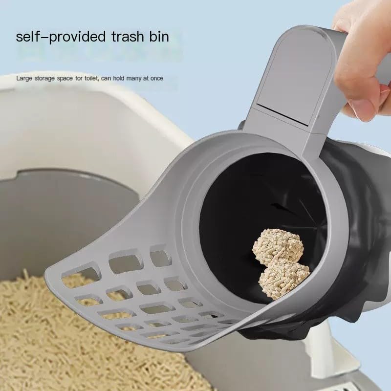 Cat Litter Scooper with Trash Container,Portable Litter Scoop Holder